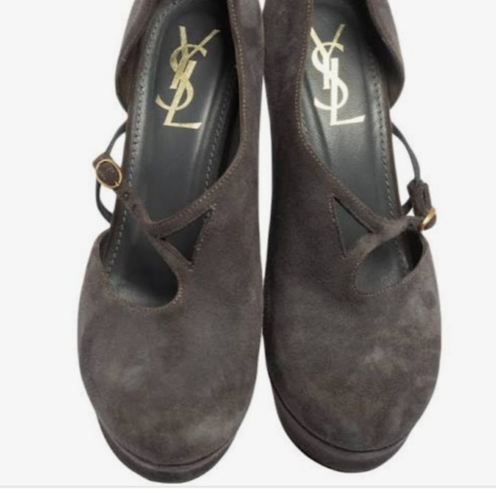 Yves Saint Laurent YSL women's shoes gray pumps size 8 - Picture 2 of 9